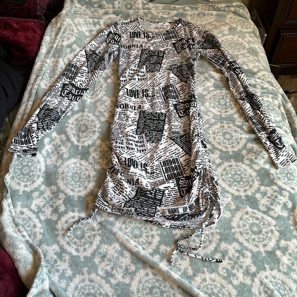 Newspaper Print Dress